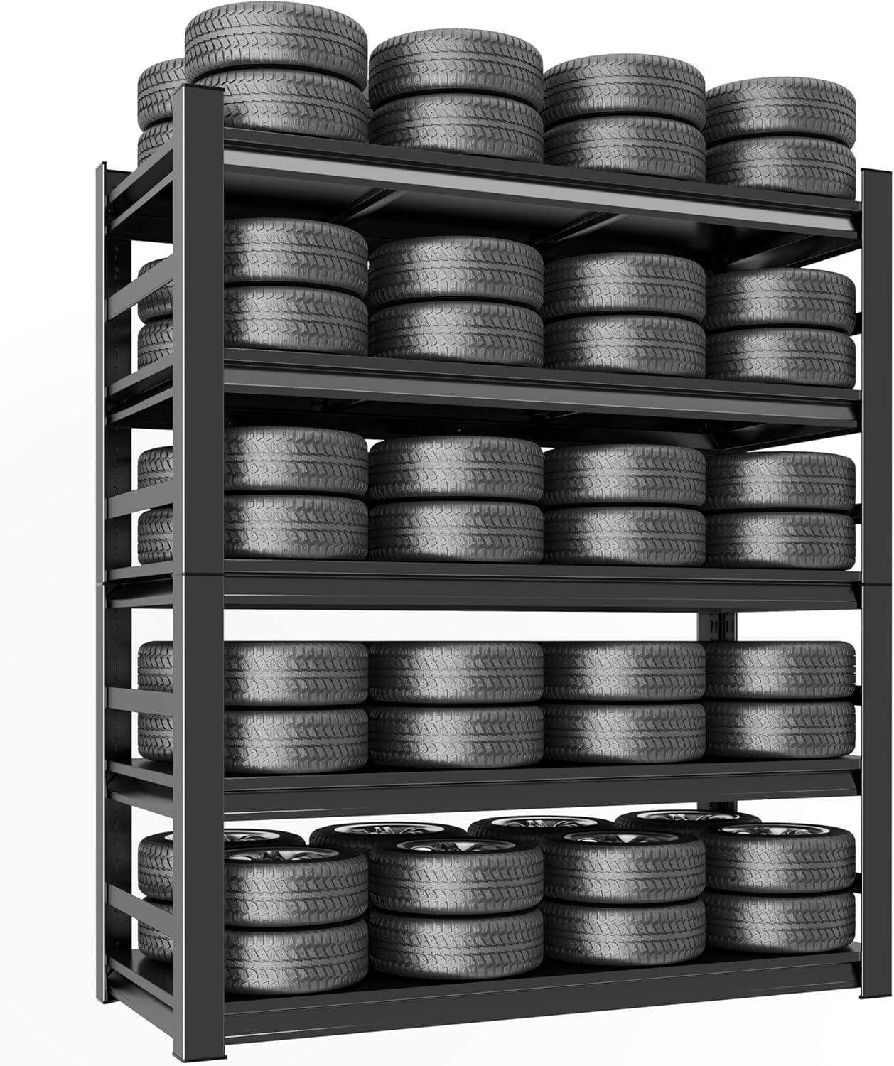Fen Rack Garage Shelving Unit and Storage-Easy Assembly Metal Shelves 5-Tier ...