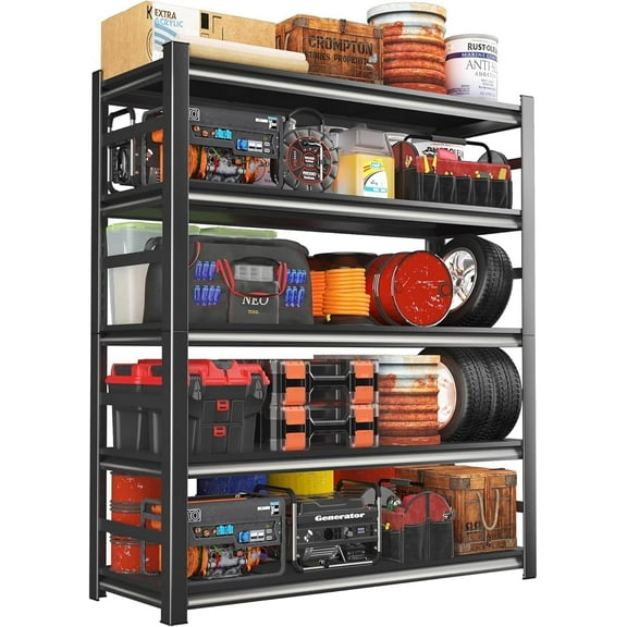 Garage Shelving Unit and Storage-Easy Assembly Shelves,Heavy-Duty Adjustable Shelf 5 Tier Rack,Storage Shelves for Industrial Warehouse Basement (72" H  48" W  24" D)