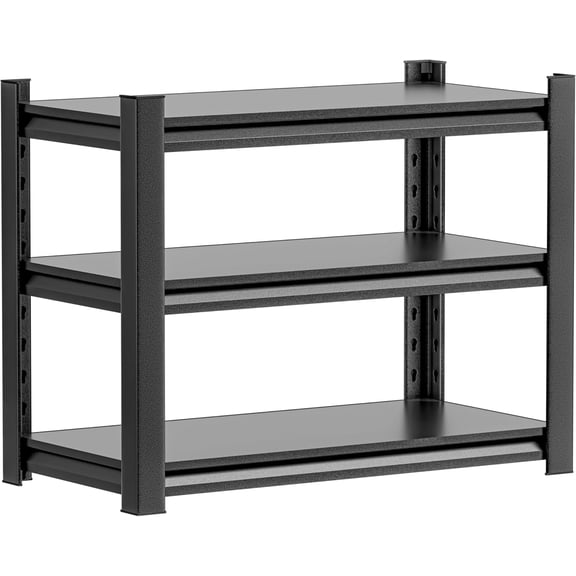 Garage Shelving Units 31.5"H x 23.6"W x 13.8"D,3-Tier Steel Adjustable Metal Storage Shelves,Industrial Rack for Garage Organization,Basement,Warehouse,Workshop,Utility Shelving for Tools