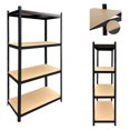 Garage Shelving Units Black 4 Tier Super Strong Heavy Duty Storage