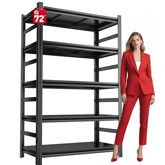 Garage Shelving Units, Heavy Duty 5-Tier Storage Shelves, Metal Adjustable Storage Rack, Steel Shelves, 3000 lbs Capacity, Industrial Shelving for Heavy Tools