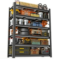 Garage Shelving Units, Heavy Duty 6-Tier Storage Shelves, Metal Adjustable Storage Rack, Steel Shelves, 3600 lbs Capacity, Industrial Shelving for Heavy Tools (40"Dx18"Wx82"H)