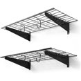 thumbnail image 1 of Garage Shelving Wall Mounted 36x18 Inch, Heavy Duty Metal Wall Shelves with 2 Bike Hooks, 250lbs Capacity Storage Rack for Garage Organization System, Black, 1 of 11