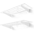 thumbnail image 1 of Garage Shelving Wall Mounted 36x18 Inch, Heavy Duty Metal Wall Shelves with 2 Bike Hooks, 250lbs Capacity Storage Rack for Garage Organization System, White, 1 of 9