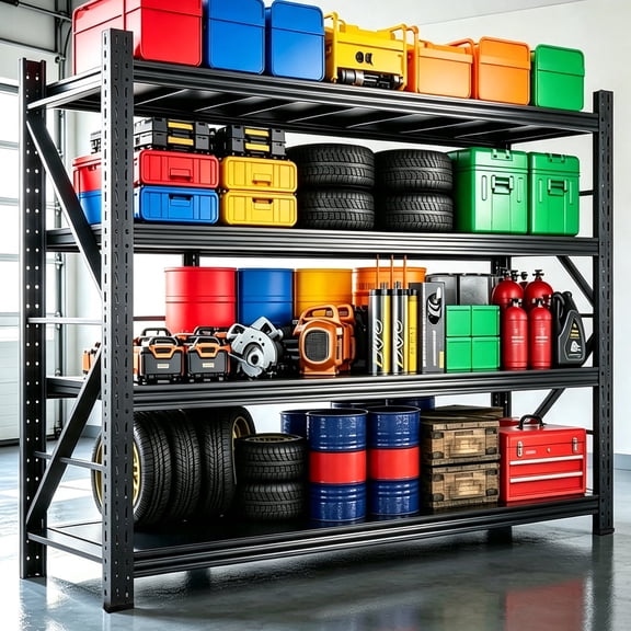 Garage Shleving,Wide 70”Heavy Duty Garage Shelving Units and Storage,Metal Shelving Adjustable Shelves,Garage Storage Rack,Industrial Utility