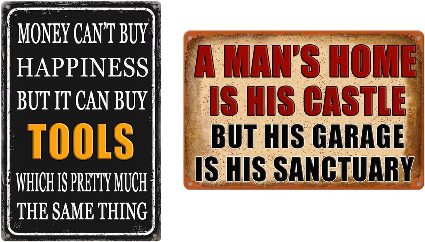 Garage Signs Man Cave Decor Funny Metal Tin Sign Shop Signs Man Cave ...