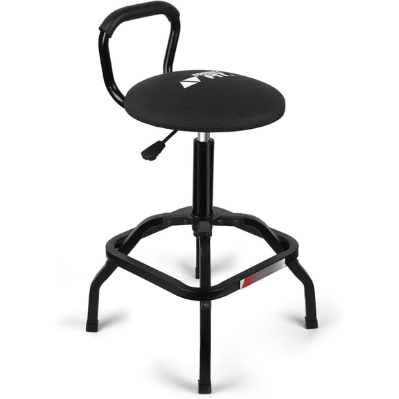 Garage Stool, Adjustable Height Swivel Work Mechanic Shop Stool with Backrest, Pneumatic Shop Chair for , Workshop, 300 LBS Capacity, 360? Rotation, Heavy Duty, Black