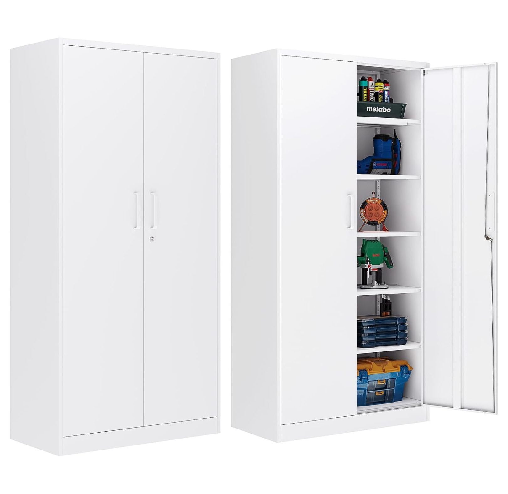 Garage Storage 72'' Tall Metal Storage with Lock and