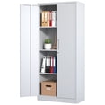 thumbnail image 1 of Garage Storage Cabinet, Alvantor 71" Tall Metal Garage Cabinet with Doors and 3 Adjustable Shelves, Lockable Tool Storage Cabinets for Garage, Home, Office White, 1 of 7