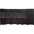 thumbnail image 1 of Garage Storage Cabinet System,16PCS Garage Cabinets and Storage System Corner Workshop Set with Corner Cabinet, Cabinet Drawers, Workbench, Pegboard for Tool Organization, Black Red, 1 of 9