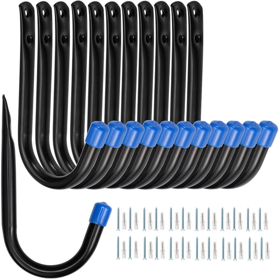 Garage Storage Hooks, Garage Wall Hooks for Hanging, Heavy Duty J Utility Hangers, 12 Pack (12G-3.5inch12)