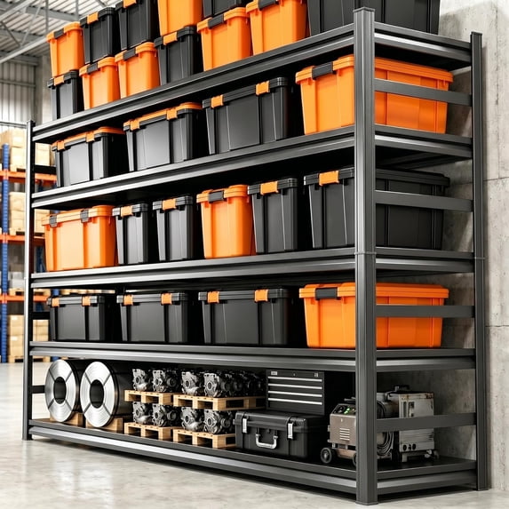 Garage Storage Organizer, 3500LBS Weight Capacity, Size: 72"H, 71.2"H, Steel Material