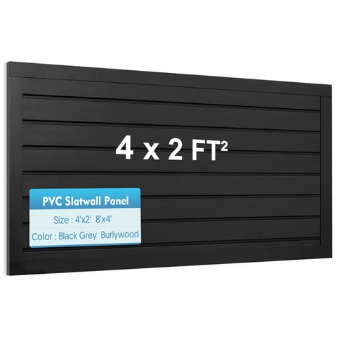 Garage Storage PVC Slatwall Panels 8 sqft Wall Panels Garage Wall Organizer Storage System 4 ft x 2ft Garage Wall Panels, 2 Pcs