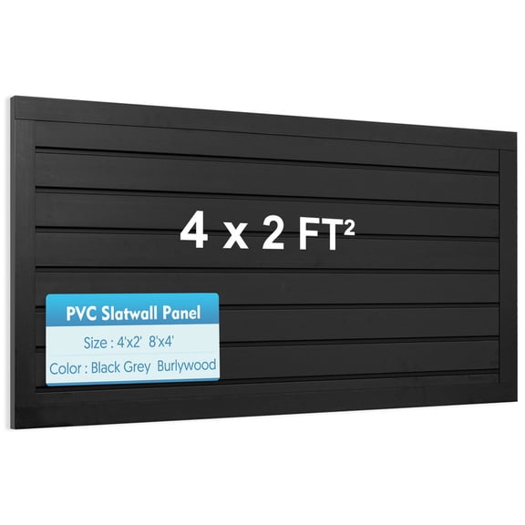 Garage Storage PVC Slatwall Panels 8 sqft Wall Panels Garage Wall Organizer Storage System 4 ft x 2ft Garage Wall Panels, 2 Pcs