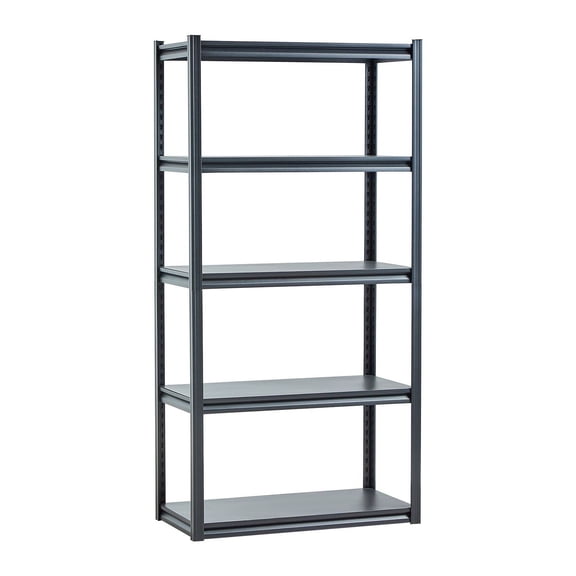 Garage Storage Shelves - 2000 lbs Capacity 5-Tier Metal Shelving Unit - 36x18x72in Adjustable Rack System for Kitchen, Basement, Warehouse - Black