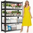 thumbnail image 1 of Garage Storage Shelves, 4 Tier Adjustable Steel Storage Shelves, Heavy Duty Metal Shelving Unit, 10 Mins Quick Assembly Storage Rack for Kitchen Garage Pantry Office Organization, 14"D x 24"W x 54"H, 1 of 8