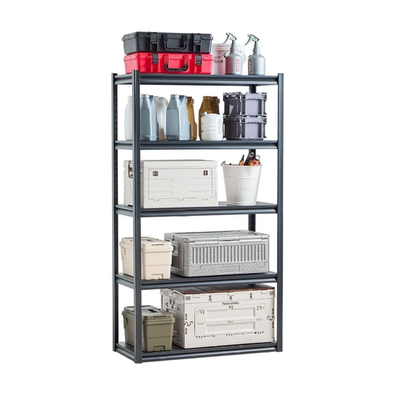 Garage Storage Shelves 5 Tier, 2000 lbs Capacity 40x18x72 Inch Metal Shelving Unit, Adjustable Heavy Duty Utility Rack for Warehouse Kitchen Basement Black
