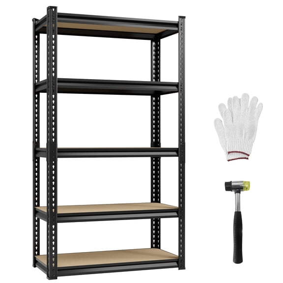 Garage Storage Shelves, 5 Tier Adjustable Shelving for Garage, Basement, Warehouse, Commercial, Easy Assemble, 12" W x " 60H x 28" D