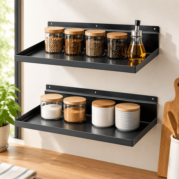 Garage Storage Shelves Compatible with Gladiator GearTrack & GearWall, Solid Metal Shelf for Garage Organization, 2 Pack