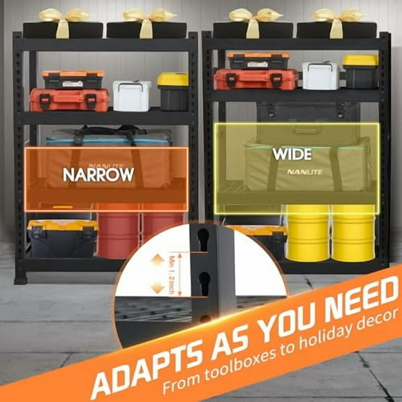 Garage Storage Shelves Heavy Duty Garage Shelving, 4 Tier Adjustable Metal Shelf, Storage Rack for Warehouse, Basement, Kitchen, 31.8" W x 15.9" D x 55" H, 4-Tier, 1 Pack