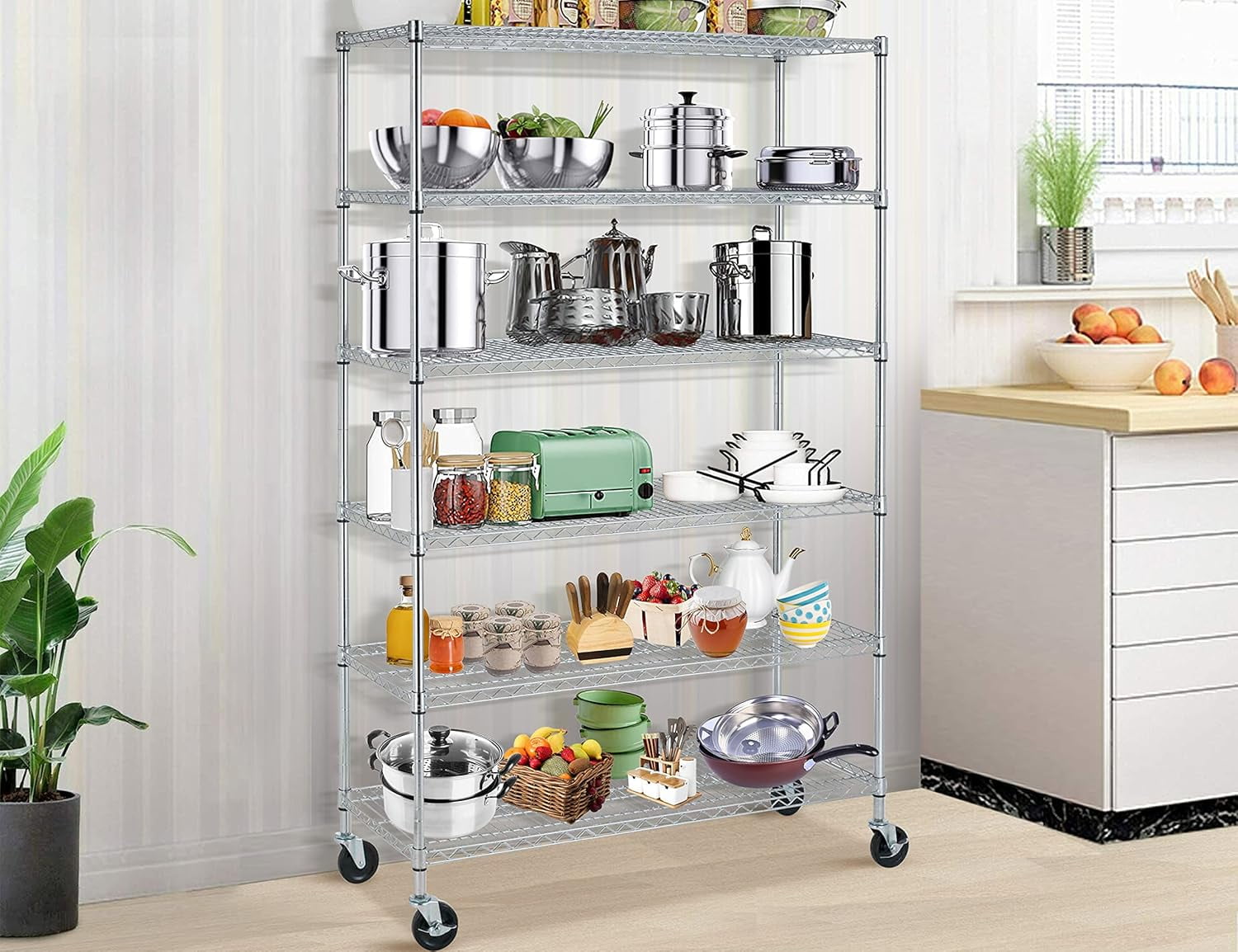 Garage Storage Shelves for Storage,Organizer Metal Wire Shelving Unit ...