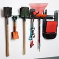 thumbnail image 1 of Garage Storage System with 6 Adjustable Hooks and 3 Heavy Duty Tracks, Black Wall Mount Tool Organizer Rack for Garden Tools, 1 of 6