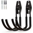 thumbnail image 1 of Garage Storage Utility Hooks，Garage Garden Tool Organizer，Steel Wall Mount Hooks, Large Garden U Hooks （2 Pack） (Type-2-Black), 1 of 7