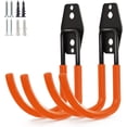thumbnail image 1 of Garage Storage Utility Hooks，Garage Garden Tool Organizer，Steel Wall Mount Hooks, Large Garden U Hooks （2 Pack） (Type-2-Orange), 1 of 12