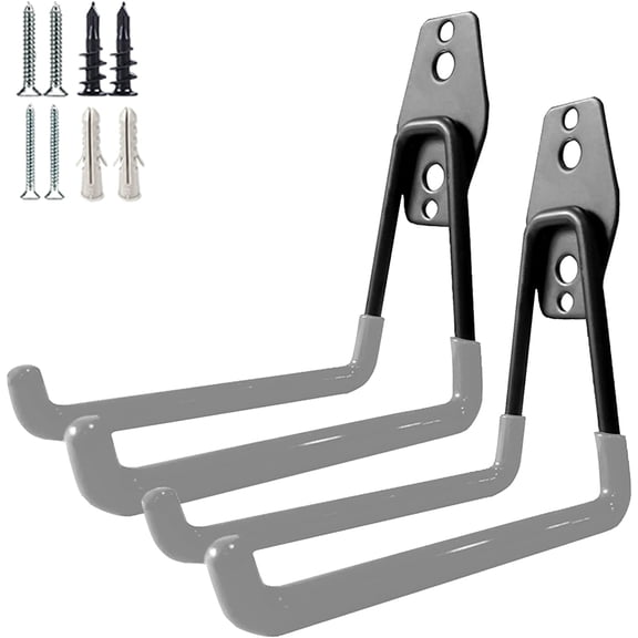 Garage Storage Utility Hooks，Garage Garden Tool Organizer，Steel Wall Mount Hooks, Large Garden U Hooks （2 Pack）