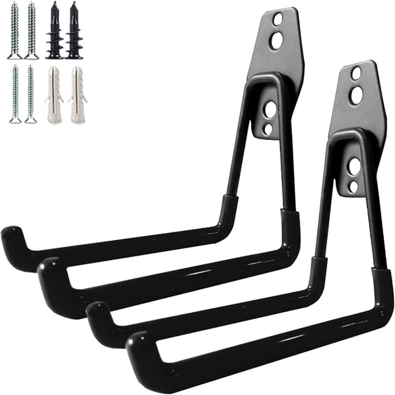 Garage Storage Utility HooksGarage Garden Tool OrganizerSteel Wall Mount Hooks, Large Garden U Hooks 2 Pack