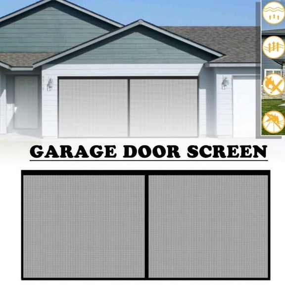 Garage Summer Anti Fly Insect Mosquito Net Seamless Mesh Warehouse Door Screen,Black