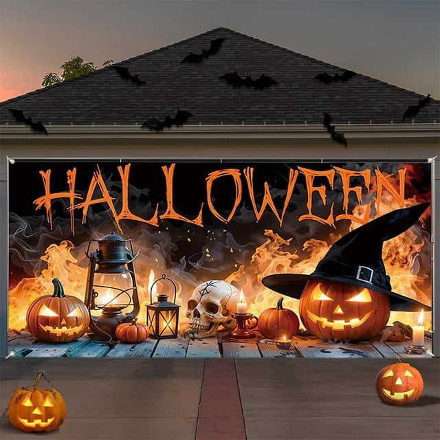 Garage Themed Banner With Haunting Graphics For Car Enthusiasts