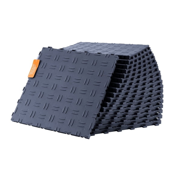 Garage Tiles Interlocking 12x12, 25 Pack - Non-Slip Floor Covering for Garage, Basement & Repair Shop - Graphite Gray