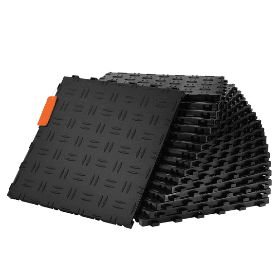 Garage Tiles Interlocking, 12x12 Black 50-Pack Floor Tiles - Heavy Duty, Non-Slip, Garage Flooring for Basements, Repair Shops