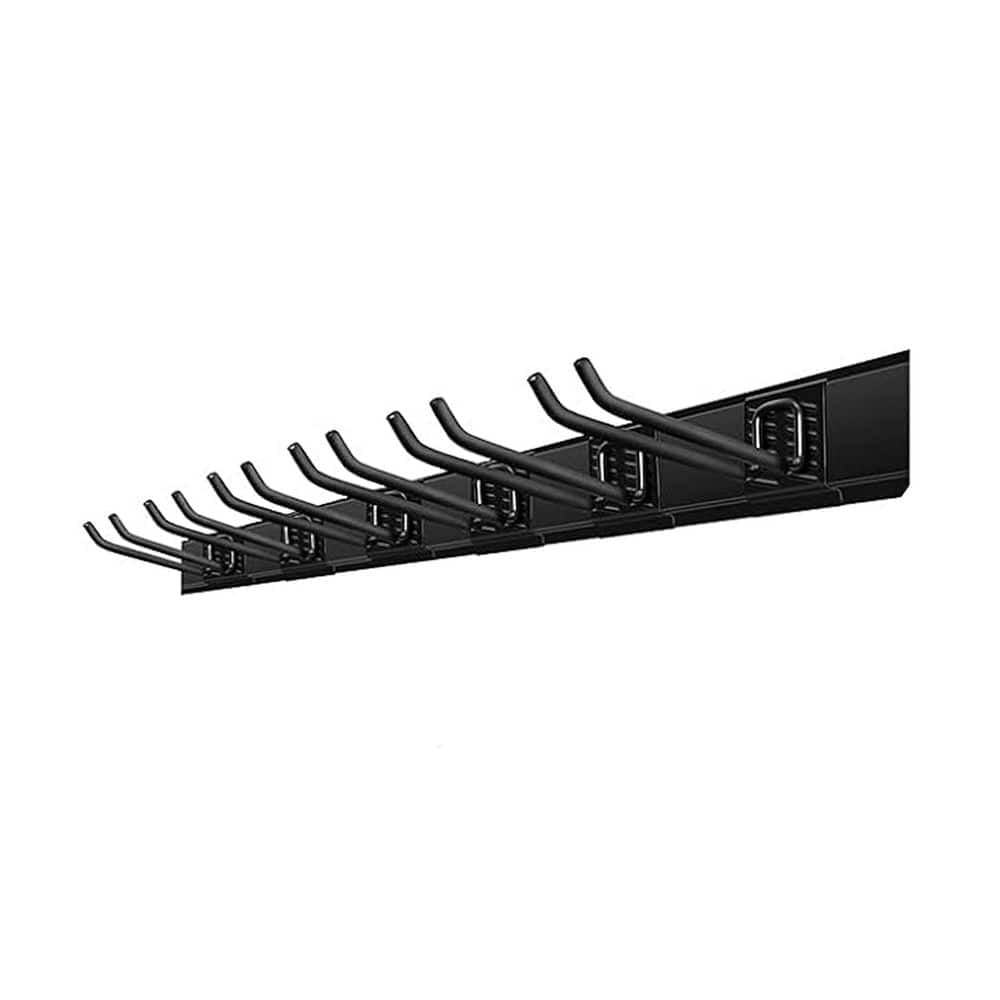 Garage Tool Wall Rack 3.15 in. Black Steel with Adjustable Hooks and ...