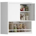 thumbnail image 1 of Garage Wall Cabinet with Locking Doors and Adjustable Shelf, Metal Wall Cabinet, Floating Upper Storage Cabinet (White), 1 of 8