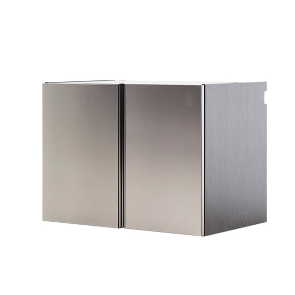 Garage Wall Mounted Cabinet - Series In Metallic Gray, Soft Closing, Extra Deep Storage, Water/heat/stain/scratch All Around Gray With Closing Feature, Storage Compartments, Water & Heat Materials,