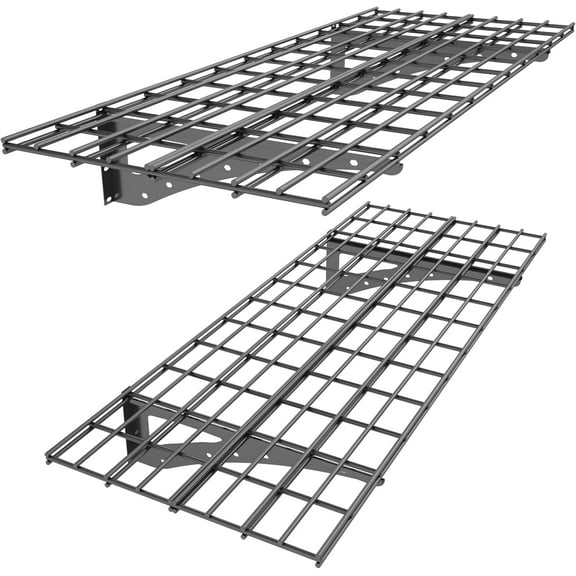 Garage Wall Shelving, Heavy Duty Metal Wall Shelves, 48x24 Inch (4x2 Ft) Garage Storage Display Shelf for Basement, Warehouse, (Black48 W x 24" D x 12" H2