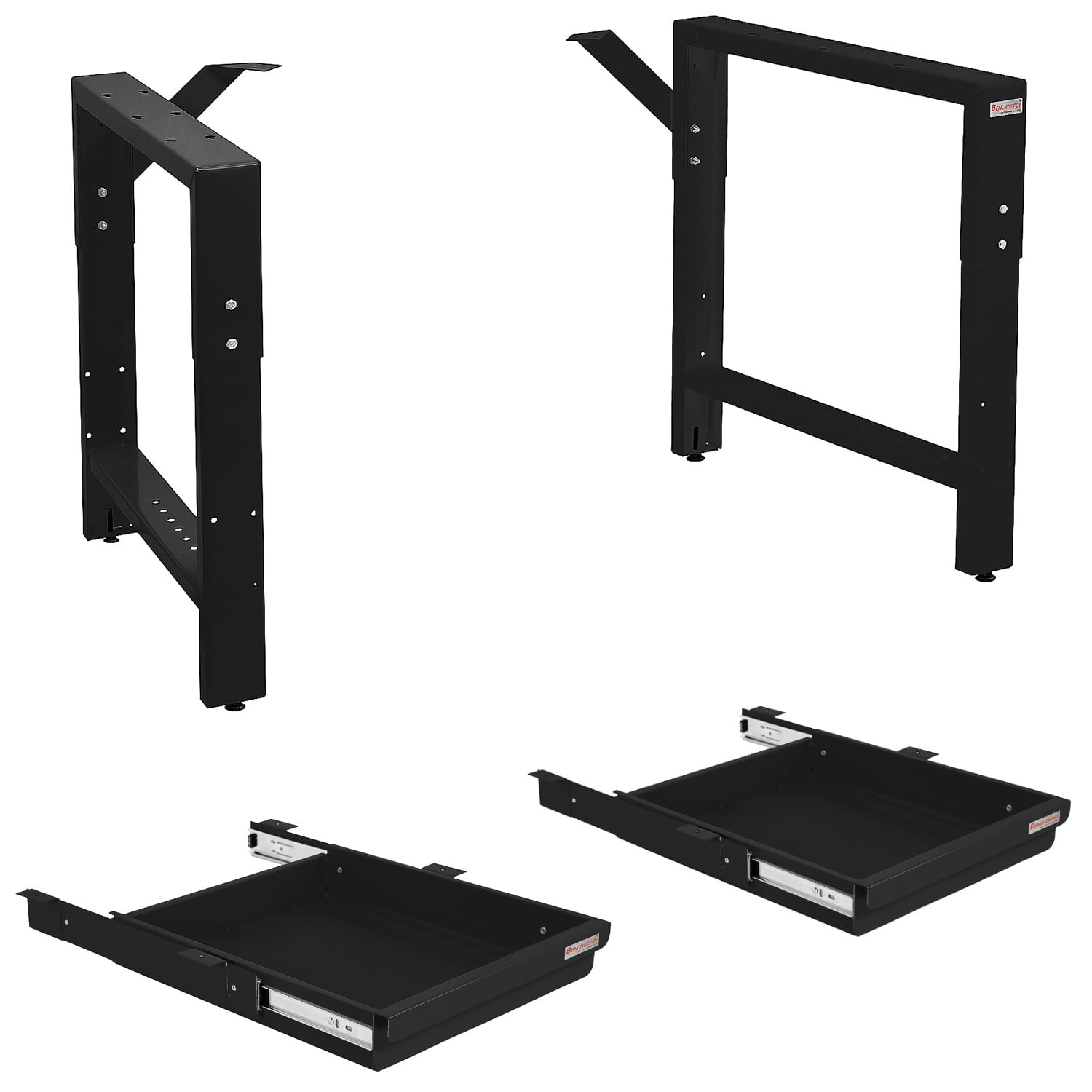 Garage Workbench Table Frame 20" Depth and Two 2" High Drawer Kit