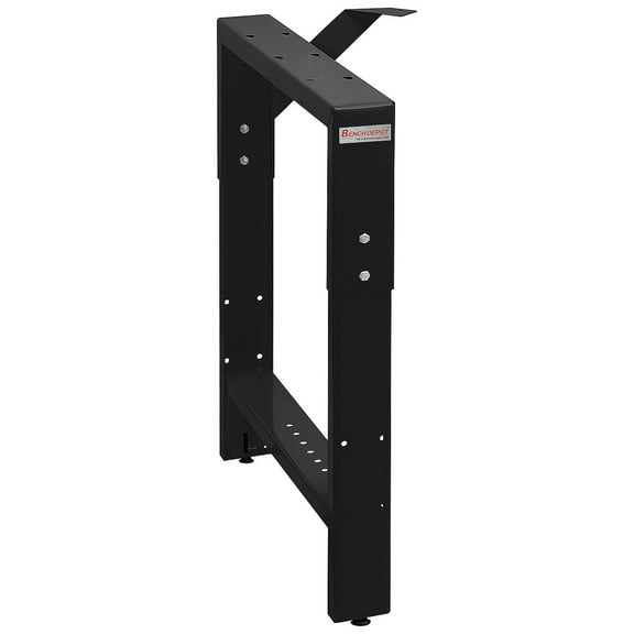 Garage Workbench Table Frame Leg- Left Side - 20" Depth - Black - 29" to 35" Height Adjustable - by Left Leg Black