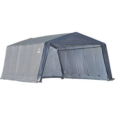 Gray 12' x 20' Steel Frame Portable Garage with Zippered Doors