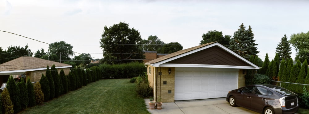 Garage with hybrid car Stelle Rogers Township Ford County Illinois USA Canvas Art - Panoramic Images (27 x 9)