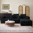 thumbnail image 1 of Garaneeds Modular Sectional Sofa for Living Room, 108" L-Shape Boneless Couch with Oversized Chaise, Black, 3 Seats, Right Side, 1 of 10