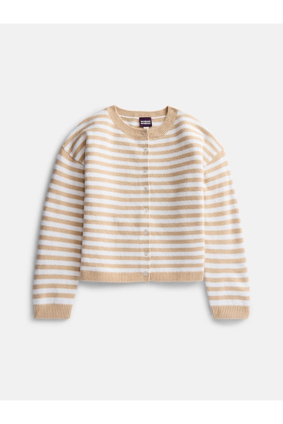 Girls Button Front Cardigan with Long Sleeves, Sizes 4-18