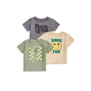 Garanimals Baby 3-Pack Short Sleeve Graphic Jersey T-Shirts, Sizes 0-24 Months