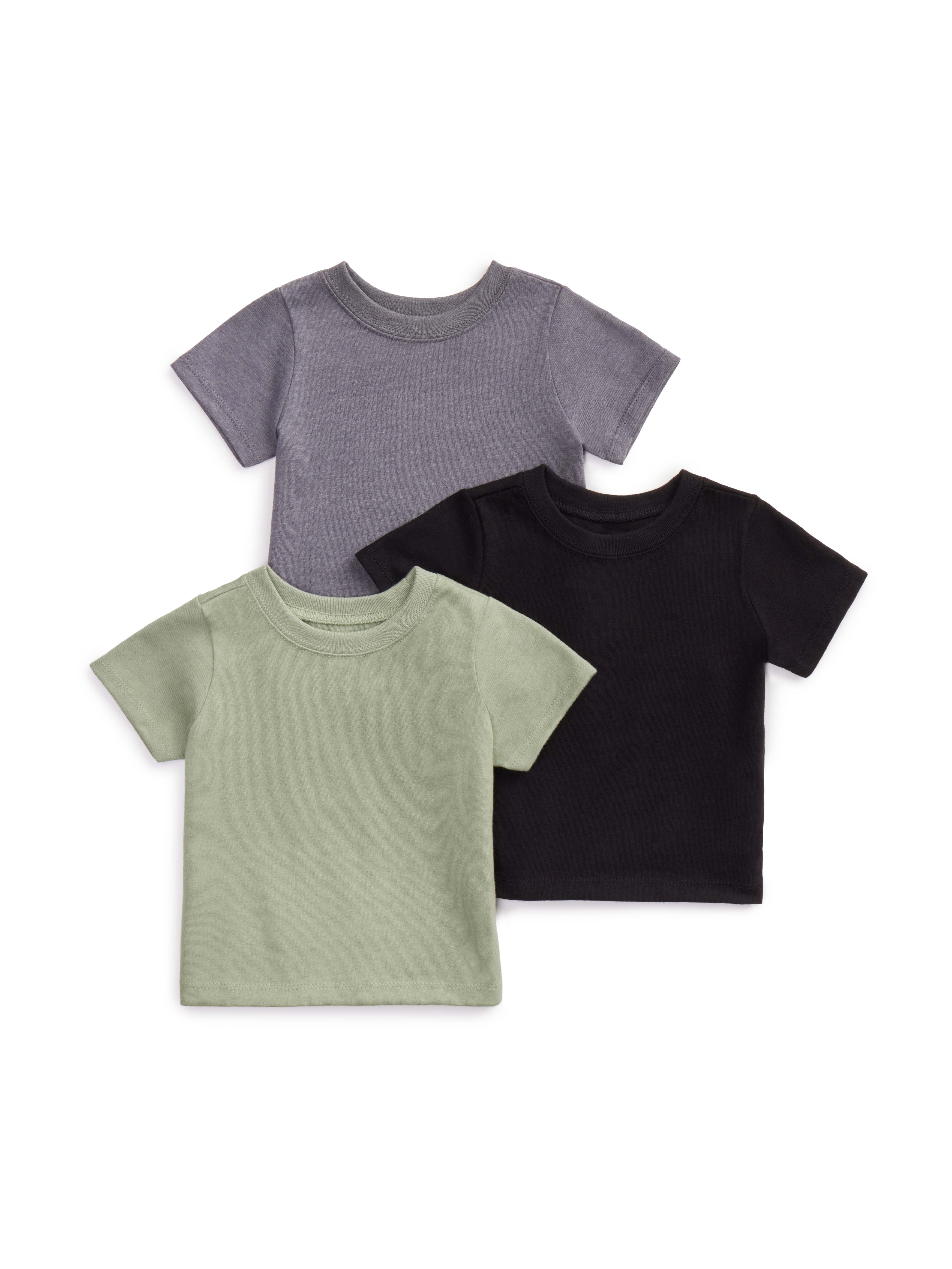 Garanimals Baby 3-Pack Short Sleeve Solid Jersey T-Shirts, Sizes 0-24 Months