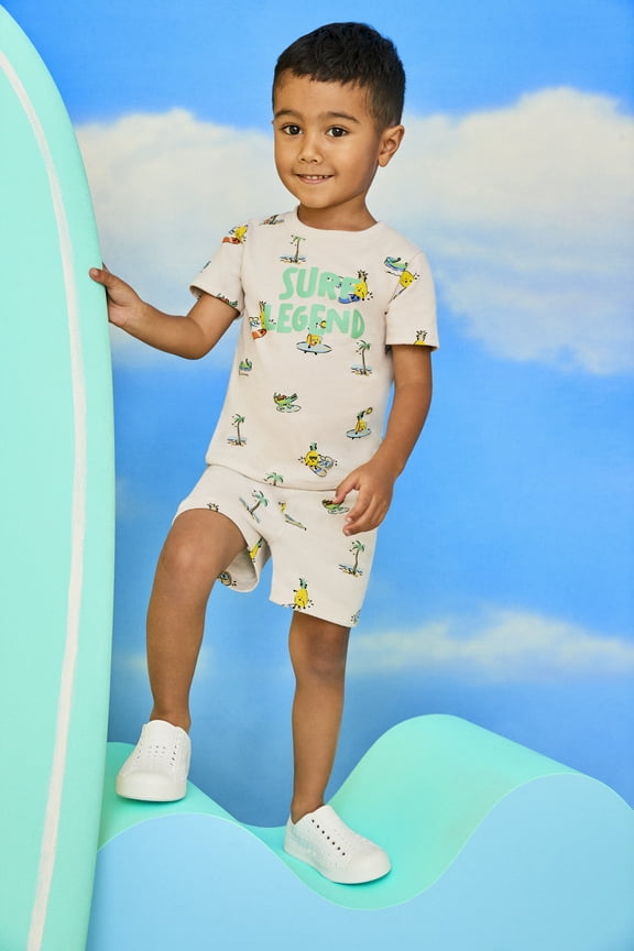 Baby Basic Printed Jersey Shorts, Sizes 0-24 Months