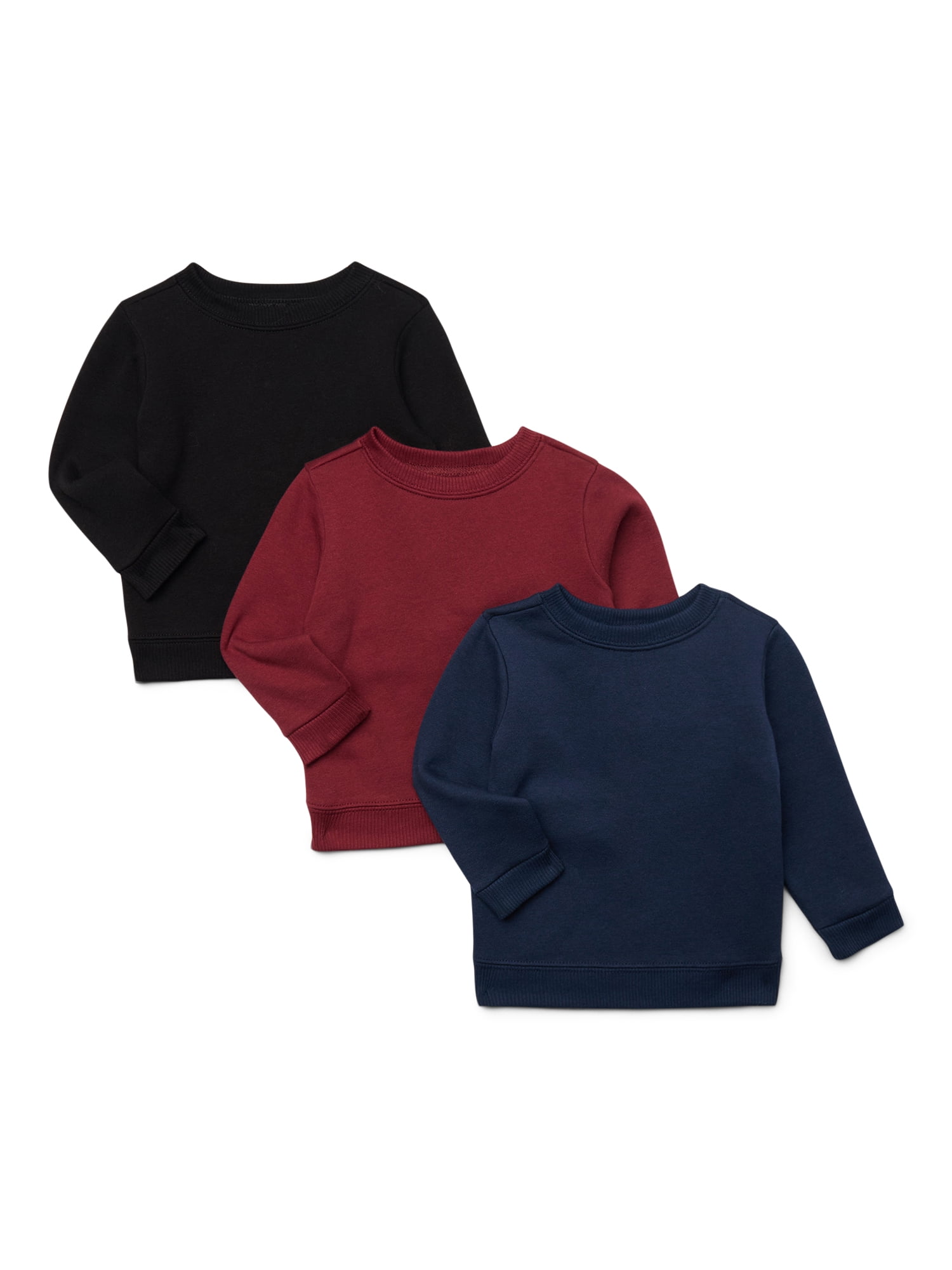 Garanimals Baby Boy 3-Pack Fleece Sweatshirt Multipack, Sizes 6-24 Months