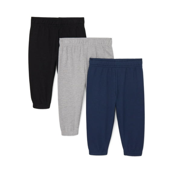 Garanimals Baby Boys French Terry Joggers, 3-Pack, Sizes 0M-24M