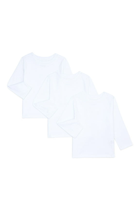 Baby Boys Solid Tee with Long Sleeves, 3-Pack, Sizes 0M-24M